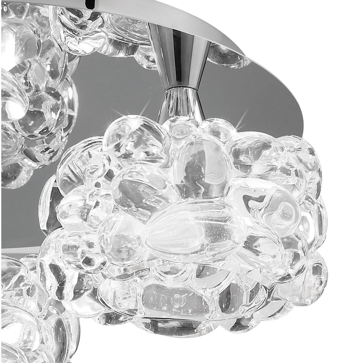 O2 Small 3 Light Semi-Flush Ceiling Light - Polished Chrome
