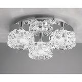 O2 Small 3 Light Semi-Flush Ceiling Light - Polished Chrome