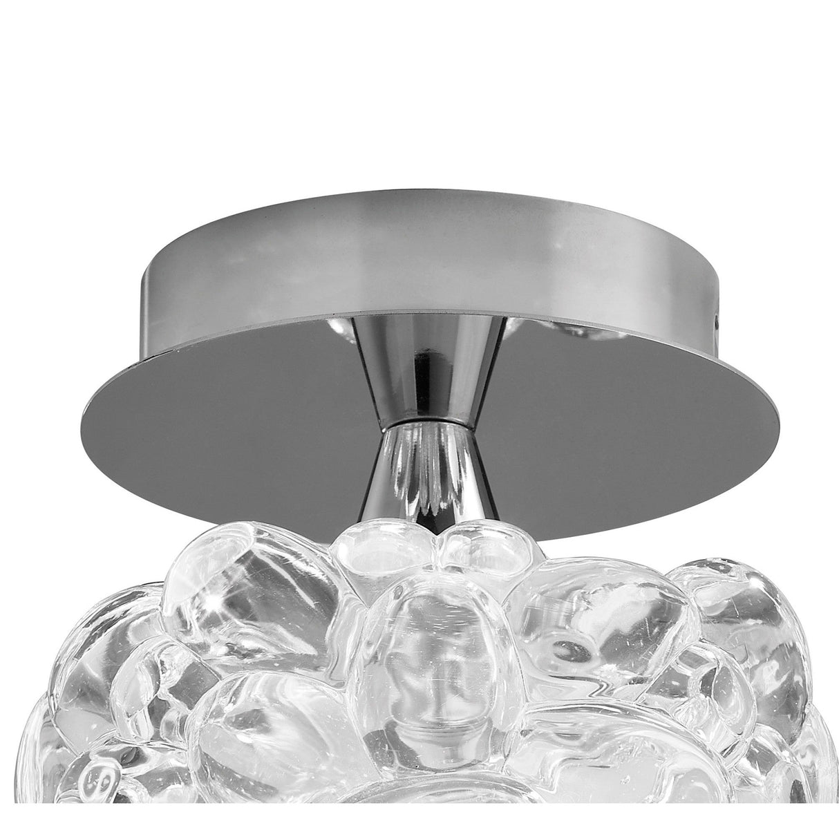 O2 1 Light Semi-Flush Ceiling Light - Polished Chrome