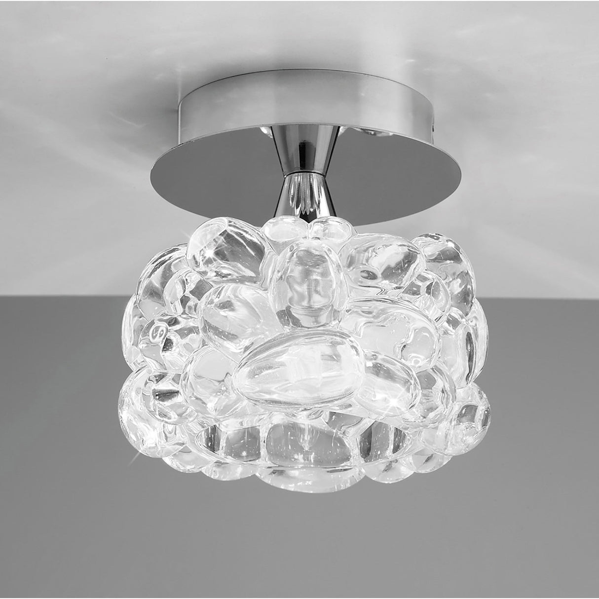 O2 1 Light Semi-Flush Ceiling Light - Polished Chrome