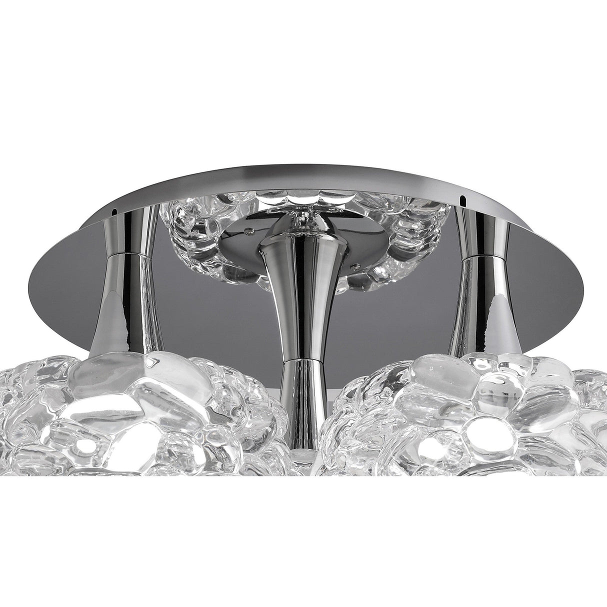 O2 Large 3 Light Semi-Flush Ceiling Light - Polished Chrome