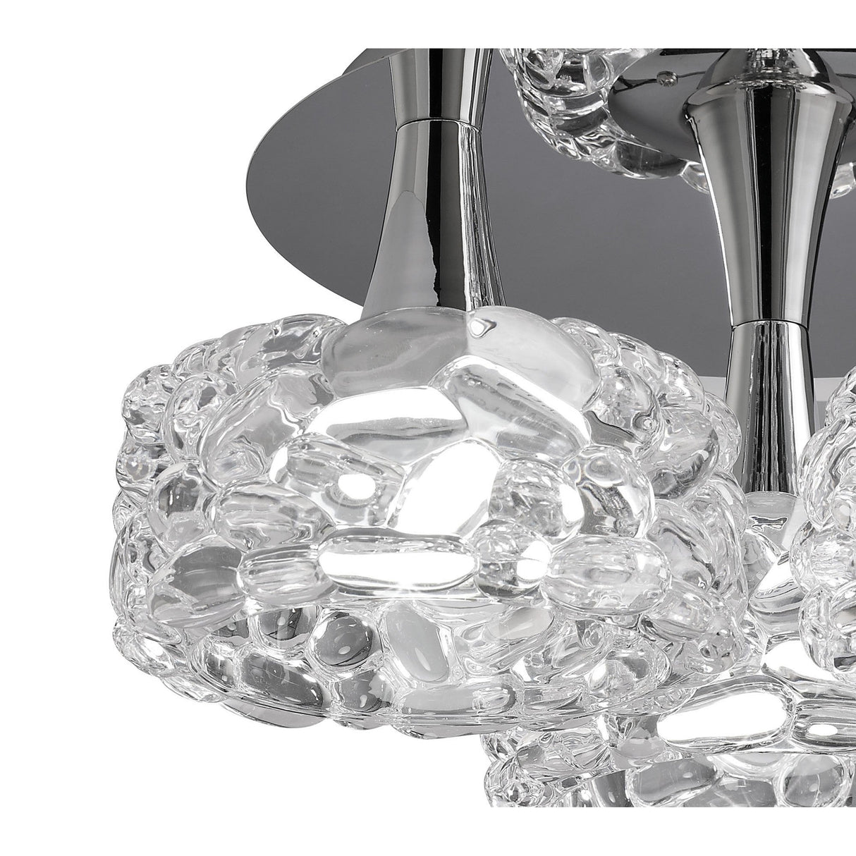 O2 Large 3 Light Semi-Flush Ceiling Light - Polished Chrome