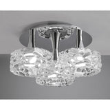 O2 Large 3 Light Semi-Flush Ceiling Light - Polished Chrome