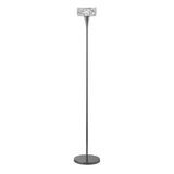 The O2 1 Light Floor Lamp features a slim, polished chrome stand and a round, textured glass shade on a circular base—ideal for stylish modern interiors.