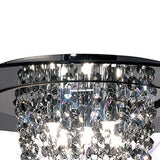 Oberon 5 Light Smoked Crystal Flush Ceiling Light - Polished Chrome