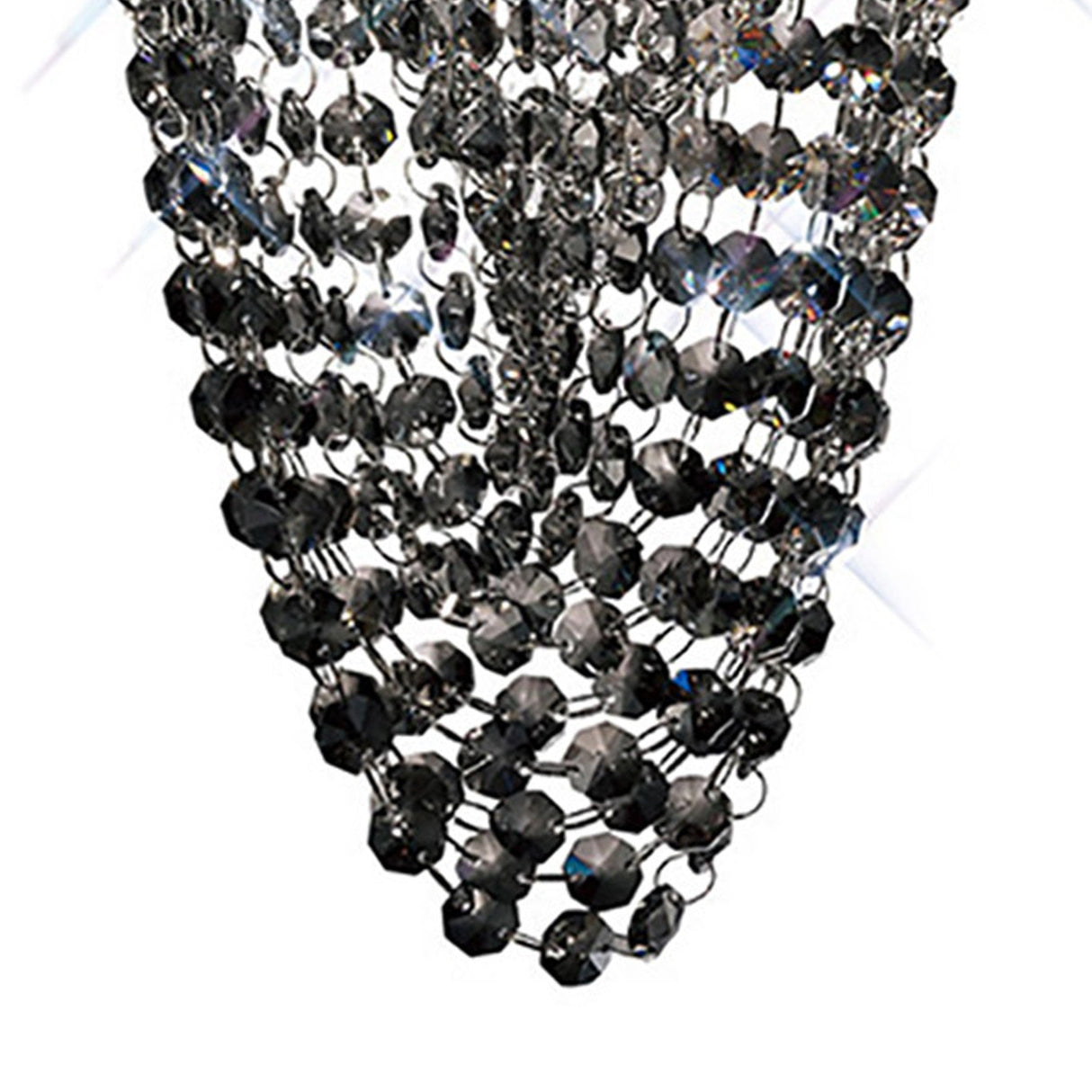 Oberon 5 Light Smoked Crystal Flush Ceiling Light - Polished Chrome