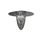 Oberon 5 Light Smoked Crystal Flush Ceiling Light - Polished Chrome