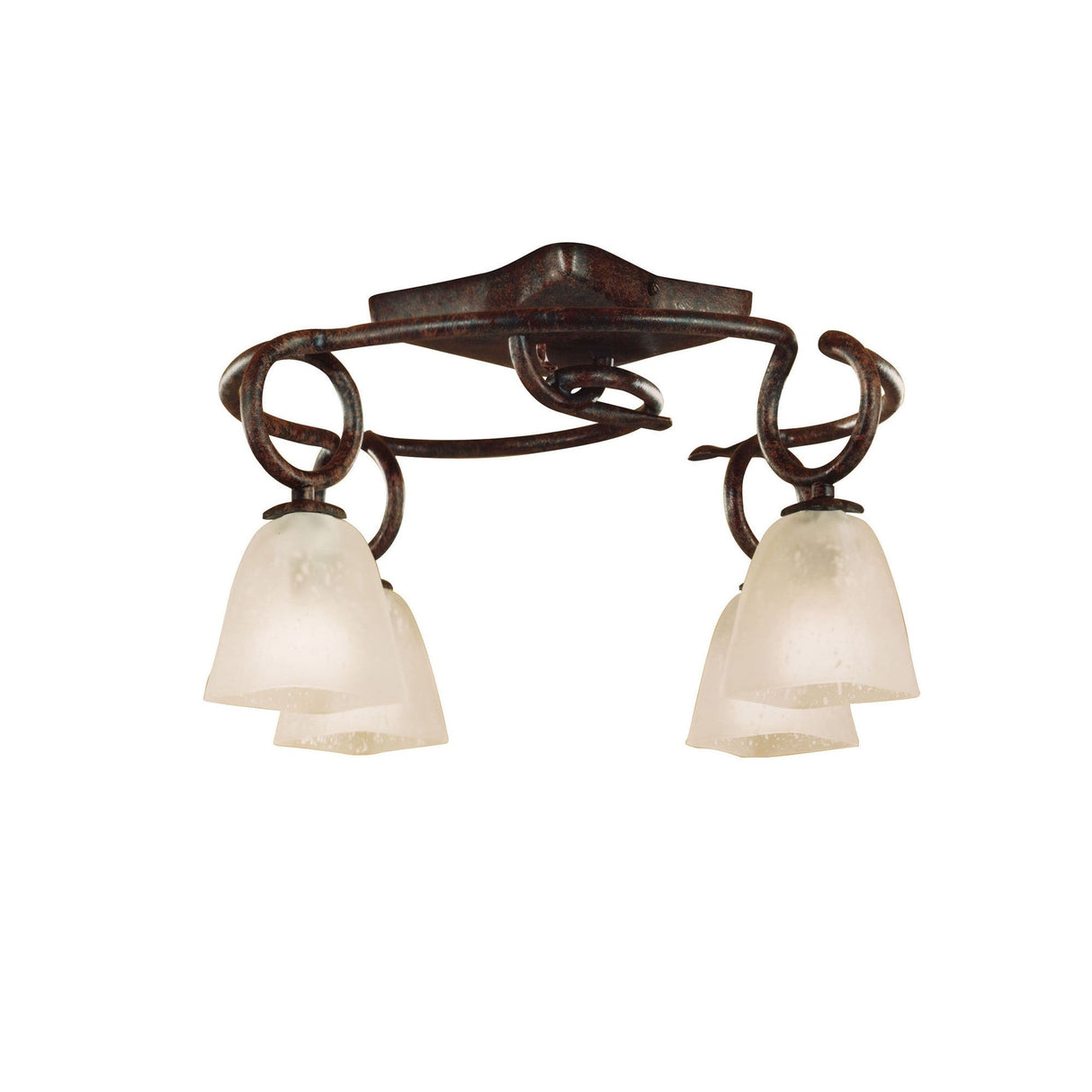 Oberture 4 Light Semi-Flush Ceiling Light - Brown/Black Oxide
