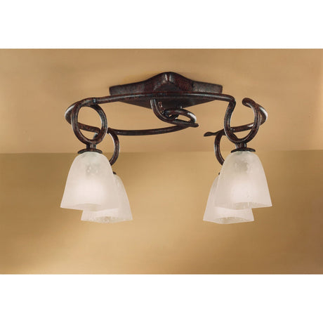 Oberture 4 Light Semi-Flush Ceiling Light - Brown/Black Oxide
