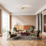 Ocean CCT Dimmable LED Ceiling Retractable Fan Light - Brown