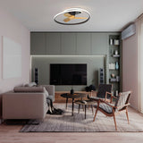 Ocean CCT Dimmable LED Ceiling Retractable Fan Light - Black