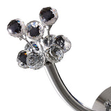 Octavia 1 Light Crystal Right Wall Light With Switch - Chrome