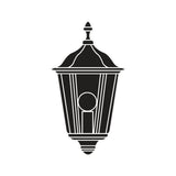 Ogee Cast Aluminium Outdoor Half Lantern Wall Light in black, with ogee roof, tapered panelled body, top and bottom finials, on a plain white background.