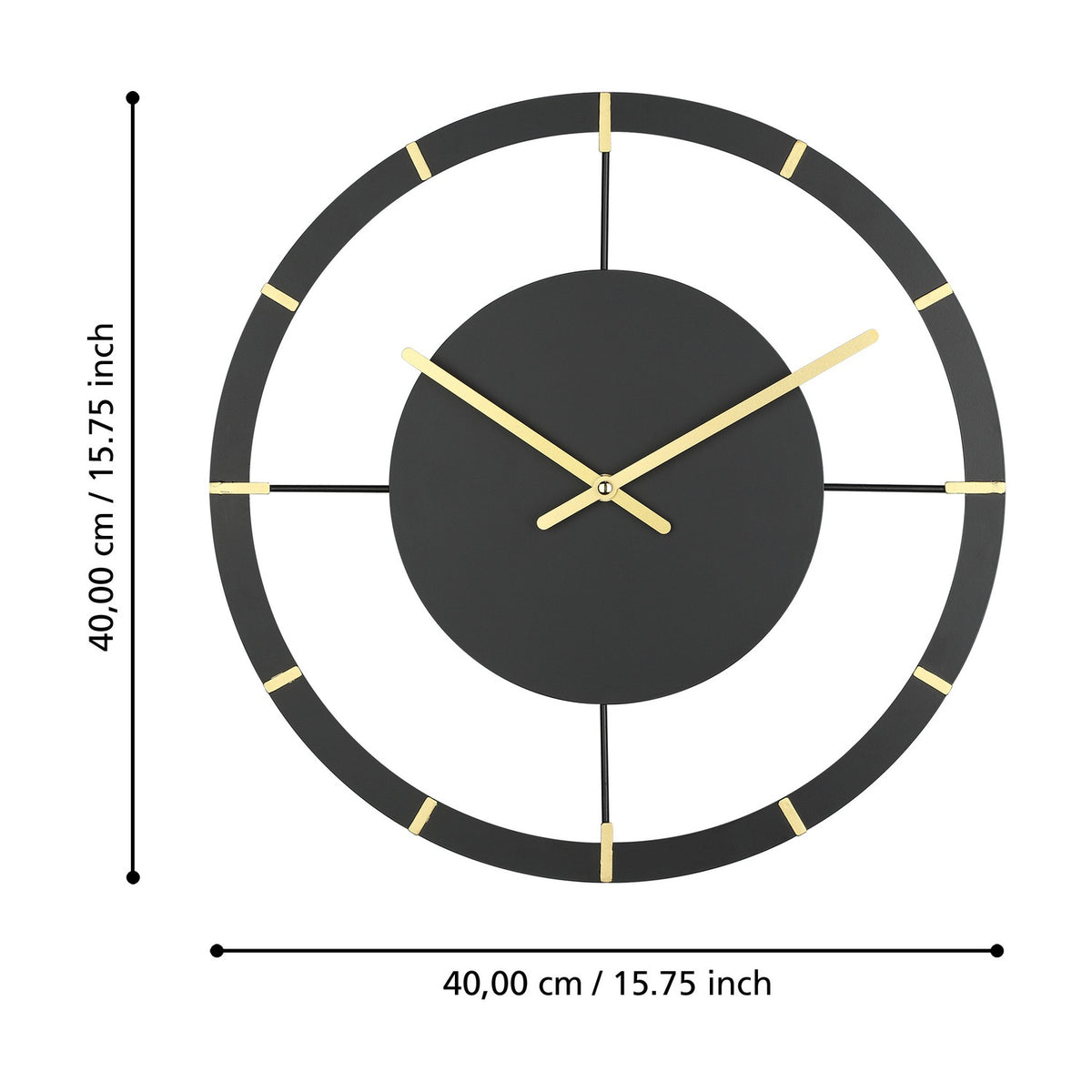 Okazaki Wall Clock - Black & Gold