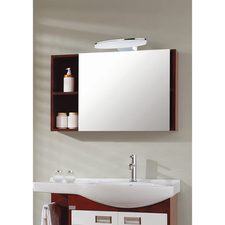 Ola LED Bathroom Mirror Wall Light – Polished Chrome & Frosted White
