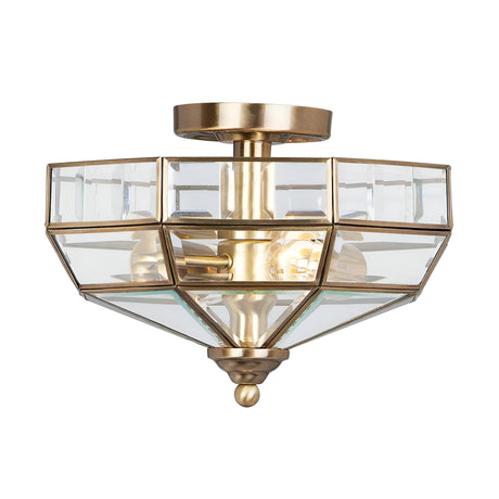 Old Park 2 Light Semi - Antique Brass