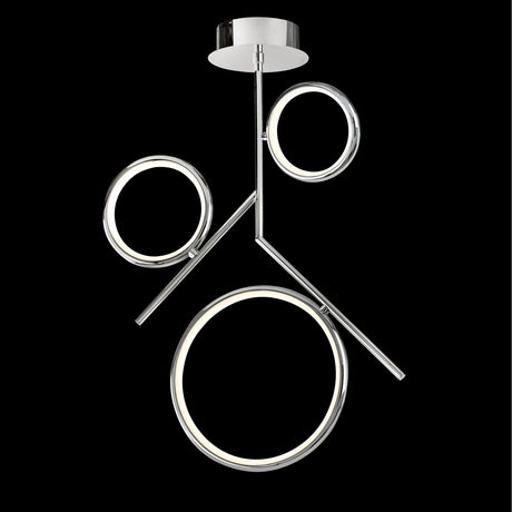 Olimpia LED Semi-Flush Ceiling Light 36W 3000K - Chrome