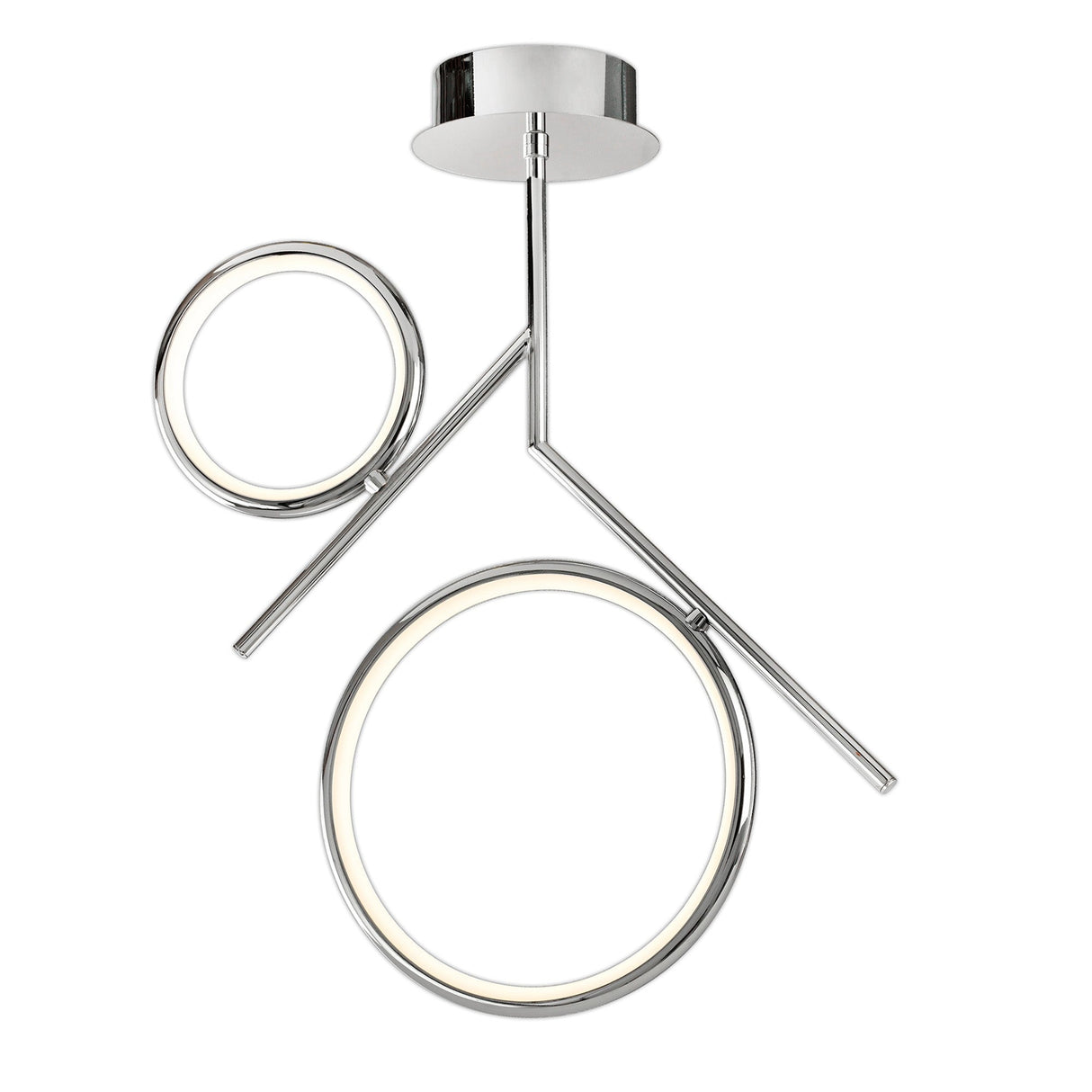 Olimpia LED Semi-Flush Ceiling Light 30W 3000K - Chrome