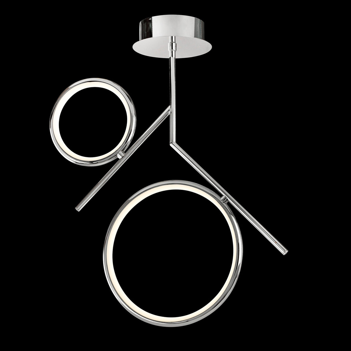 Olimpia LED Semi-Flush Ceiling Light 30W 3000K - Chrome