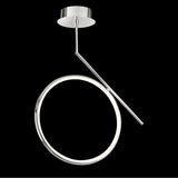 Olimpia LED Semi-Flush Ceiling Light 25W 3000K - Chrome