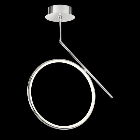 Olimpia LED Semi-Flush Ceiling Light 25W 3000K - Chrome