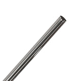The Olimpia LED Floor Lamp 12W 3000K in Chrome features a shiny, cylindrical metal rod with a smooth, polished finish, displayed diagonally against a white background.