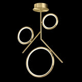 Olimpia LED Semi-Flush Ceiling Light 36W 3000K - Satin Gold