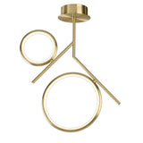 Olimpia 2 Light LED Semi-Flush Ceiling Light - Satin Gold