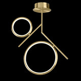 Olimpia 2 Light LED Semi-Flush Ceiling Light - Satin Gold