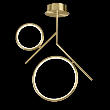 Olimpia LED Semi-Flush Ceiling Light 30W 3000K - Satin Gold