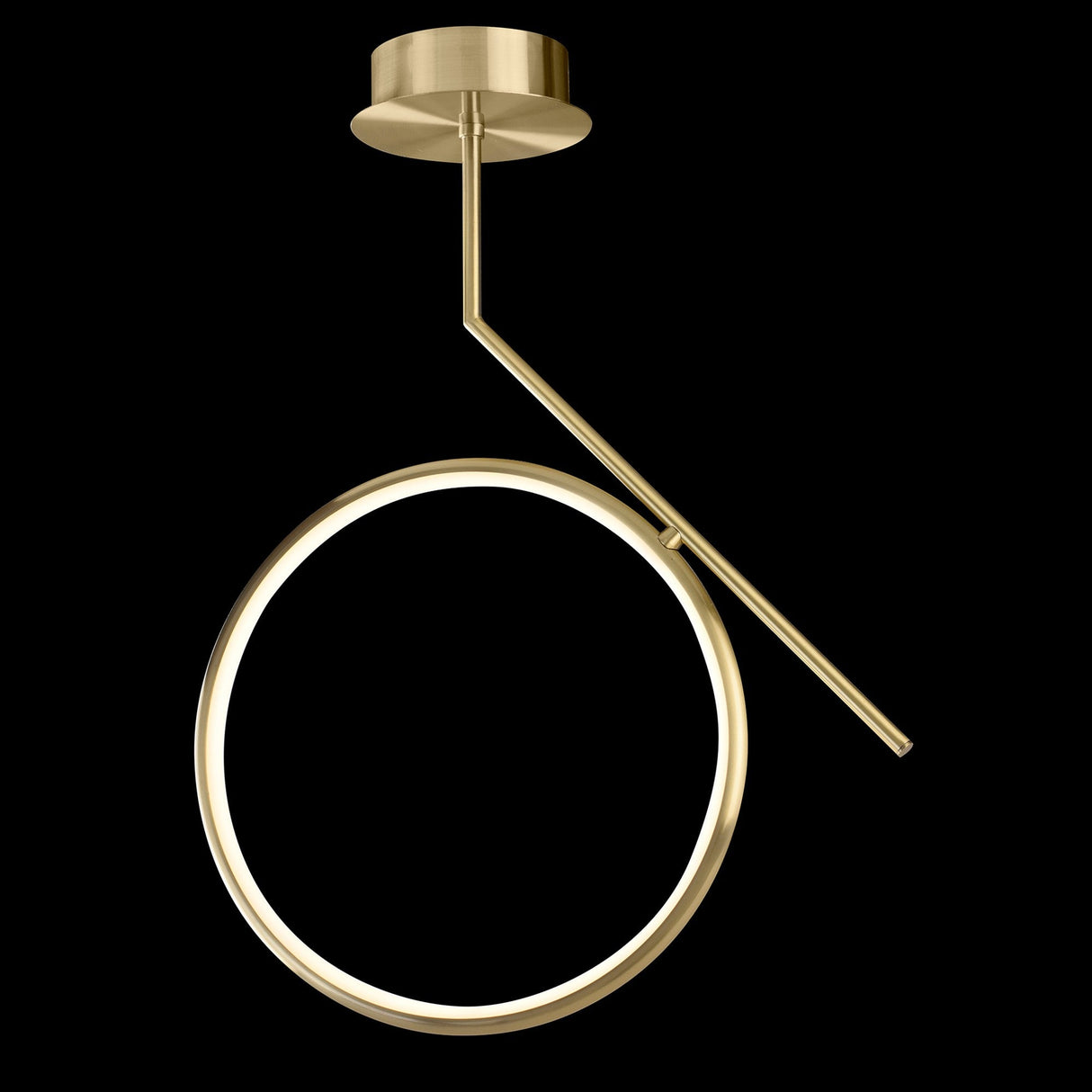 Olimpia LED Semi-Flush Ceiling Light 25W 3000K - Satin Gold