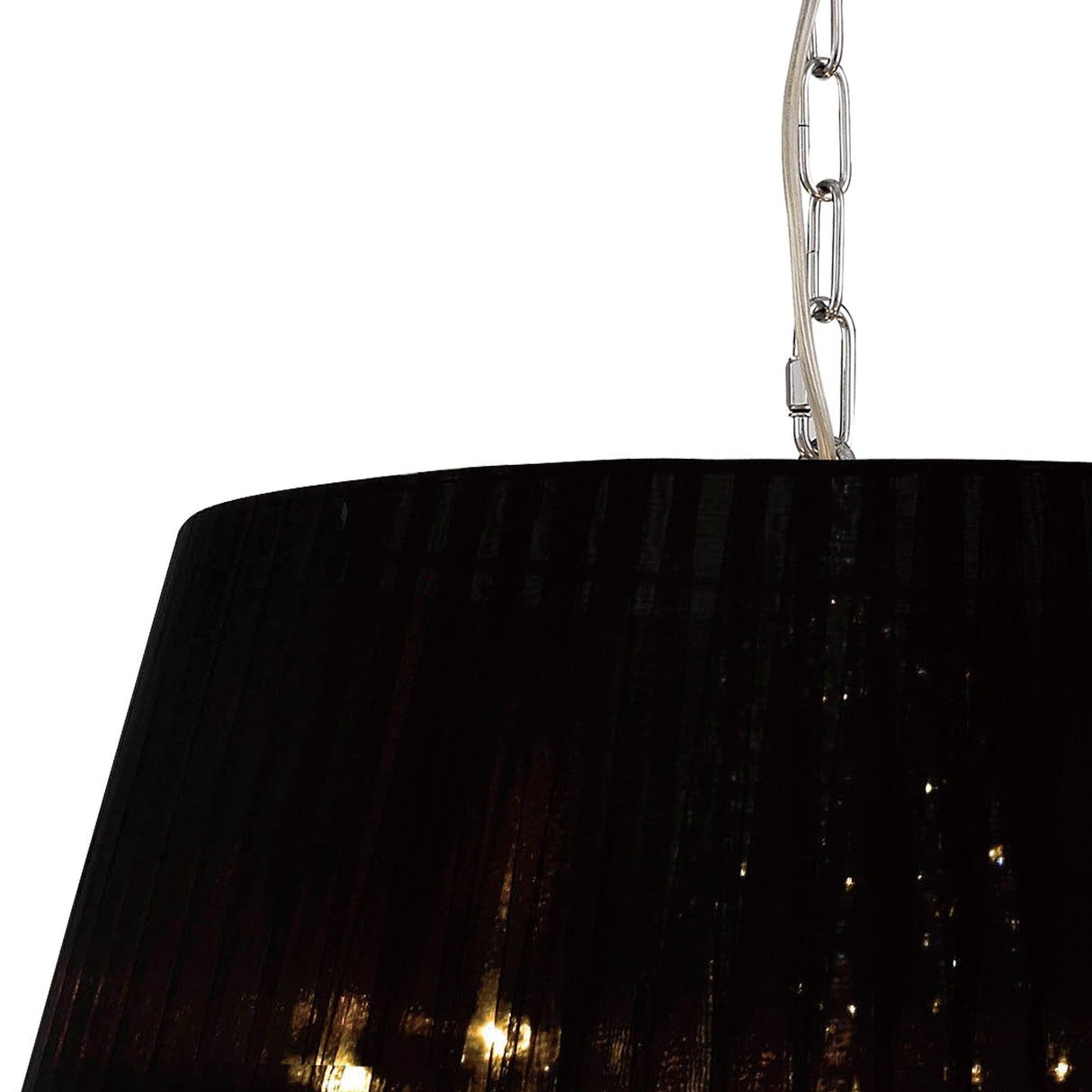 Olivia 50cm 5 Light Crystal Chandelier - Chrome With Black Shade