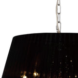 Olivia 50cm 5 Light Crystal Chandelier - Chrome With Black Shade
