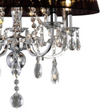 Olivia 50cm 5 Light Crystal Chandelier - Chrome With Black Shade