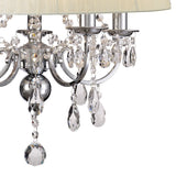 Olivia 50cm 5 Light Crystal Chandelier - Chrome With Cream Shade