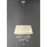 Olivia 50cm 5 Light Crystal Chandelier - Chrome With Cream Shade