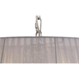 Olivia 50cm 5 Light Crystal Chandelier - Chrome With Grey Shade