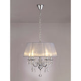 Olivia 50cm 5 Light Crystal Chandelier - Chrome With Grey Shade