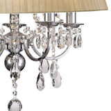 Olivia 50cm 5 Light Crystal Chandelier - Chrome With Ivory Shade