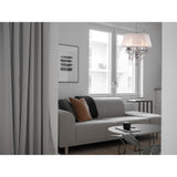 Olivia 50cm 5 Light Crystal Chandelier - Chrome With White Shade