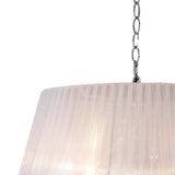 Olivia 50cm 5 Light Crystal Chandelier - Chrome With White Shade