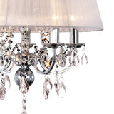 Olivia 50cm 5 Light Crystal Chandelier - Chrome With White Shade