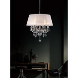 Olivia 50cm 5 Light Crystal Chandelier - Chrome With White Shade