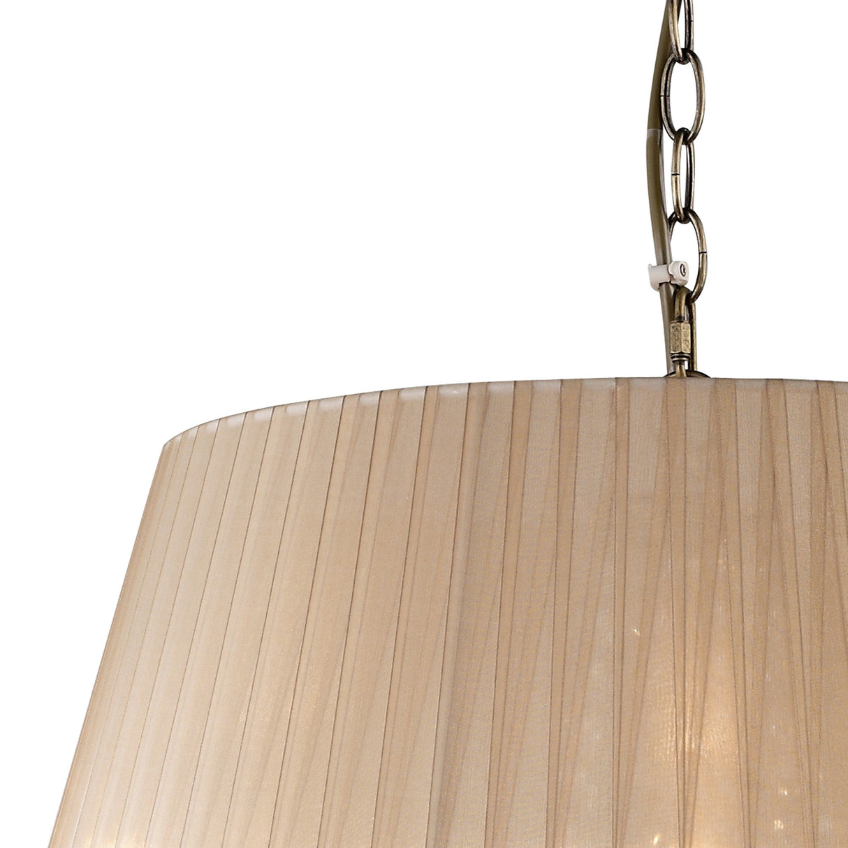 Olivia 50cm 5 Light Crystal Chandelier - Brass With Ivory Shade
