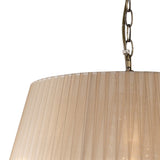 Olivia 50cm 5 Light Crystal Chandelier - Brass With Ivory Shade