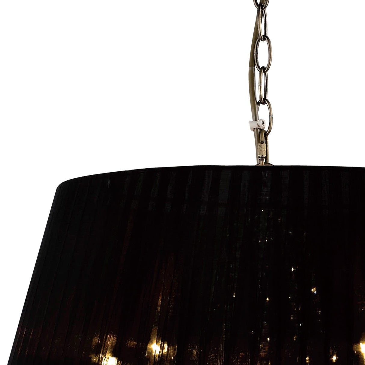 Olivia 50cm 5 Light Crystal Chandelier - Brass With Black Shade