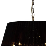Olivia 50cm 5 Light Crystal Chandelier - Brass With Black Shade