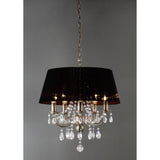 Olivia 50cm 5 Light Crystal Chandelier - Brass With Black Shade