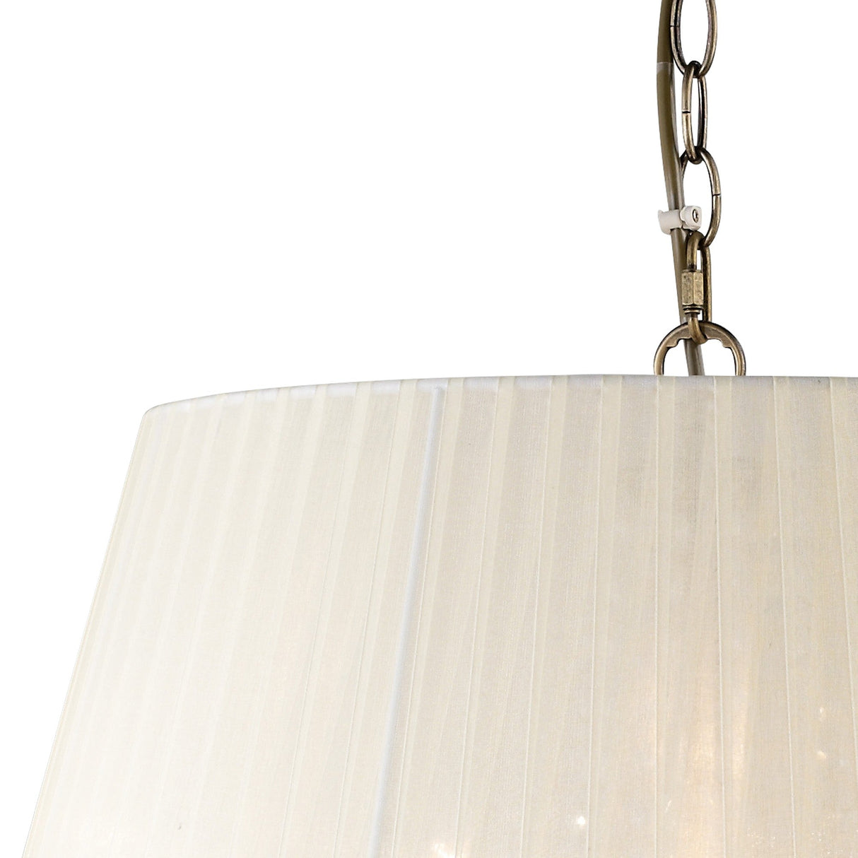 Olivia 50cm 5 Light Crystal Chandelier - Brass With Cream Shade