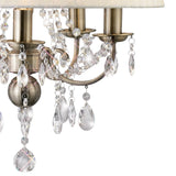 Olivia 50cm 5 Light Crystal Chandelier - Brass With Cream Shade